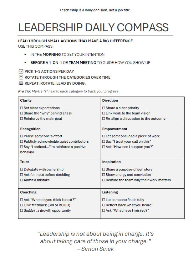 Leadership Compass — Elevate How You Lead Each Day
